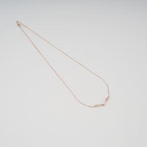 AGOR 925 Sterling Silver V-Shaped Chevron Necklace | Rose Gold Finish with CZ Diamond Accents