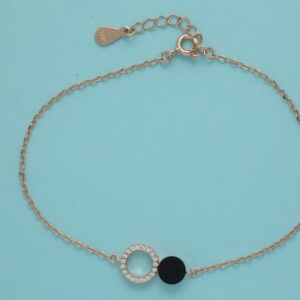 925 Sterling Silver Contrast Circle Bracelet | Oxidized Silver Circle Bracelet | Two-Tone Silver Circle Bracelet (Polished & Black) | The Contrast Circle Bracelet - 925 Silver | Minimalist Oxidized Silver Bracelet